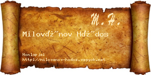 Milovánov Hódos névjegykártya